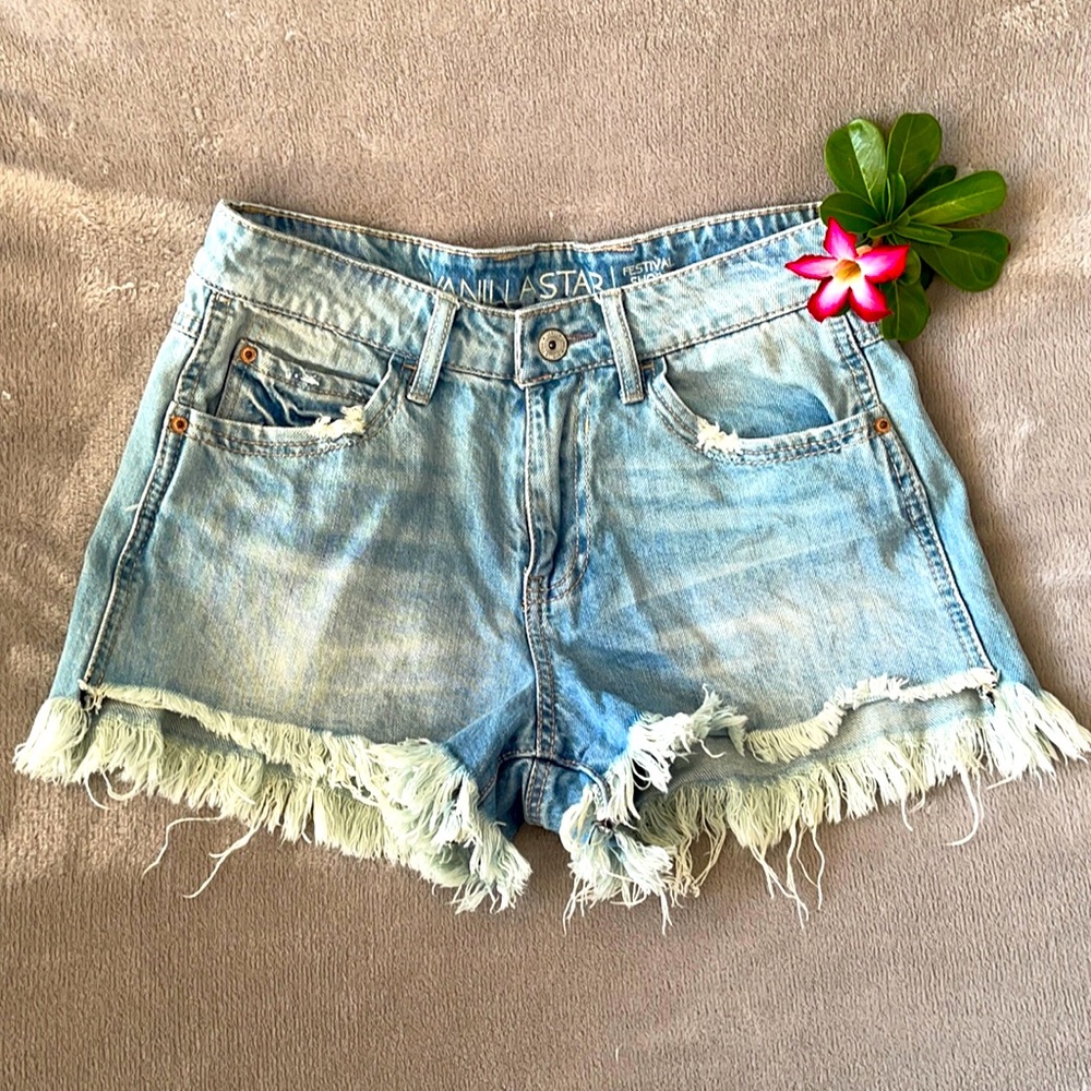 VANILLA STAR Junior’s Festival Denim Shorts Size 5